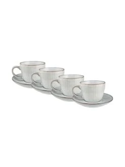 Am billigsten 🎁 Küche Butlers 4x Kaffeetasse Mit Untertasse 270ml HENLEY In Hellgrau Günstig Kaufen ⭐