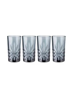 Besorgen 😀 Küche Butlers 4x Longdrinkgläser Aus Kristallglas 330ml CRYSTAL CLUB In Dunkelgrau Günstig Kaufen 👍