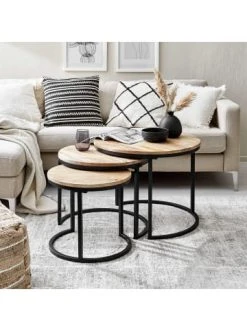 Coupon 🧨 Möbel Butlers Beistelltisch-Set 3-tlg. MANGOLINE In Natur-Schwarz Günstig Kaufen 🥰 -BUTLERS Verkäufe butlers beistelltisch set 3 tlg mangoline in natur schwarz 1