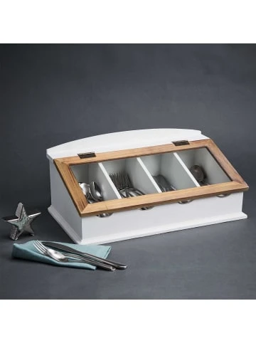 Schlussverkauf 🌟 Küche Butlers Besteckkasten Mit Glasdeckel CAMPAGNE In Weiß Günstig Kaufen ✨ 8 Schlussverkauf 🌟 Küche Butlers Besteckkasten Mit Glasdeckel CAMPAGNE In Weiß Günstig Kaufen ✨ – Bild 6