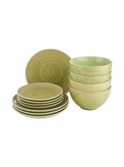 Am billigsten 👏 Küche Butlers Geschirr-Set 12-tlg. SUMATRA In Hellgrün Günstig Kaufen 🤩