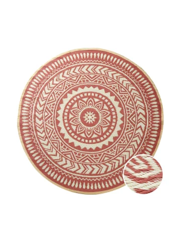 Billig 😍 Heimtextilien Butlers In- & Outdoor-Teppich Ø150cm COLOUR CLASH In Hellrot-Creme Günstig Kaufen 👏 3 Billig 😍 Heimtextilien Butlers In- & Outdoor-Teppich Ø150cm COLOUR CLASH In Hellrot-Creme Günstig Kaufen 👏