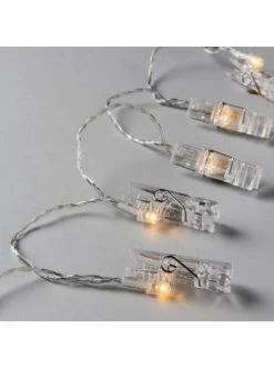 Aktion 🥰 Weihnachten Butlers LED-Klammern 10 Lichter Mit USB-Batteriefach CLIP ART In Transparent Günstig Kaufen ✨