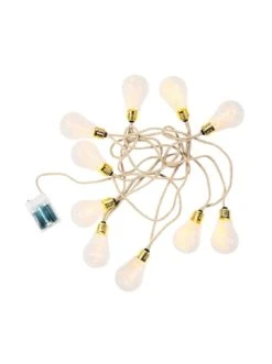 Coupon 🤩 Weihnachten Butlers LED-Lichterkette 10 Lichter Mit Naturseil & USB-Batteriefach BULB LIGHTS In Natur Günstig Kaufen 🔔