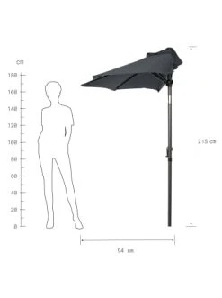 Bestpreis 🧨 Garten & Balkon Butlers Sonnenschirm Halbrund Mit Knickgelenk Und Kurbel SIESTA In Anthrazit Günstig Kaufen 🥰 -BUTLERS Verkäufe butlers sonnenschirm halbrund mit knickgelenk und kurbel siesta in anthrazit 2