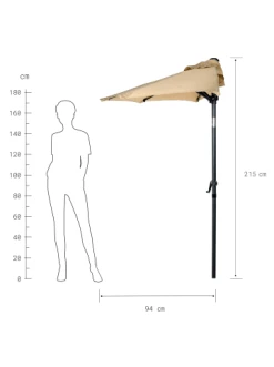 Schlussverkauf 🧨 Garten & Balkon Butlers Sonnenschirm Halbrund Mit Knickgelenk Und Kurbel SIESTA In Beige Günstig Kaufen ❤️ -BUTLERS Verkäufe butlers sonnenschirm halbrund mit knickgelenk und kurbel siesta in beige 1