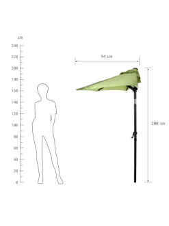 Großhandel 🎁 Garten & Balkon Butlers Sonnenschirm Halbrund Mit Knickgelenk Und Kurbel SIESTA In Olivgrün Günstig Kaufen 👍 -BUTLERS Verkäufe butlers sonnenschirm halbrund mit knickgelenk und kurbel siesta in olivgrun 1