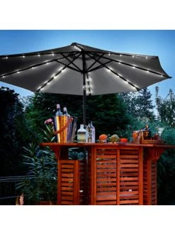 Budget 💯 Garten & Balkon Butlers Sonnenschirm Mit LED-Solar-Lichter Ø270cm SUN & STARS In Hellgrau Günstig Kaufen 🎁 -BUTLERS Verkäufe butlers sonnenschirm mit led solar lichter o270cm sun and stars in hellgrau 8