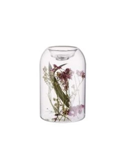 Schlussverkauf 😉 Dekoration Butlers Teelichthalter Mit Individuellen Trockenblumen Höhe 12cm FLOWER MARKET In Transparent Günstig Kaufen 🛒