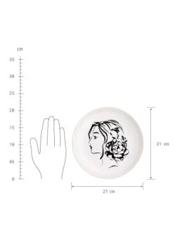 Auslauf 🛒 Küche Butlers Teller Frau Im Profil Ø21cm LINE ART In Schwarz-Weiß Günstig Kaufen ✔️ -BUTLERS Verkäufe butlers teller frau im profil o21cm line art in schwarz weiss 2