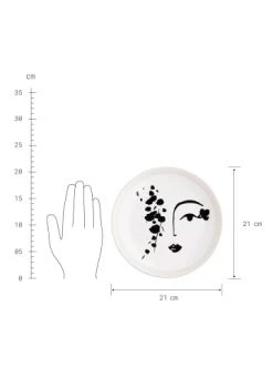 Bestpreis 👍 Küche Butlers Teller Gesicht Mit Rosa Rand Ø21cm LINE ART In Schwarz-Weiß Günstig Kaufen 👏 -BUTLERS Verkäufe butlers teller gesicht mit rosa rand o21cm line art in schwarz weiss 2