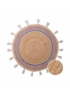 Angebote 💯 Heimtextilien Butlers Teppich Rainbow Mit Quasten Ø110cm ALL NATURE In Natur-Bunt Günstig Kaufen 🤩